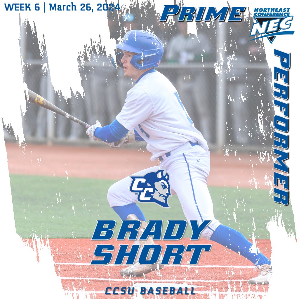 CCSU Blue Devils (@ccsubluedevils) on Twitter photo ⚾️ <a href="/ccsubaseball/">CCSU Baseball</a> had ✌️ earn @NECbaseball #PrimePerformer honors.
▶️ Drew Munn: CG shutout vs. Wagner...3 hits allowed (only 1 left infield) and had 5 Ks.
▶️ Brady Short: Batted .525 with 3⃣ 3-hit games...4 RBIs, 2 runs in win at Stony Brook
#GoBlueDevils | #NECBaseball ⚾️ <a href="/ccsubaseball/">CCSU Baseball</a> had ✌️ earn @NECbaseball #PrimePerformer honors.
▶️ Drew Munn: CG shutout vs. Wagner...3 hits allowed (only 1 left infield) and had 5 Ks.
▶️ Brady Short: Batted .525 with 3⃣ 3-hit games...4 RBIs, 2 runs in win at Stony Brook
#GoBlueDevils | #NECBaseball