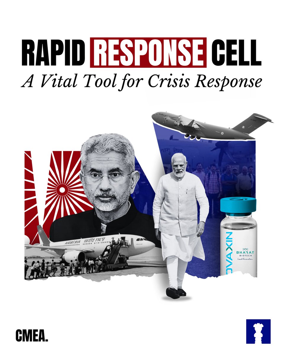 The #RapidResponse Cell (RRC) #Division of the Ministry of External Affairs, created in July 2021, manages the ministry’s #responsibilities on COVID-19 matters, & #Humanitarian Assistance #Disaster Relief (HADR).