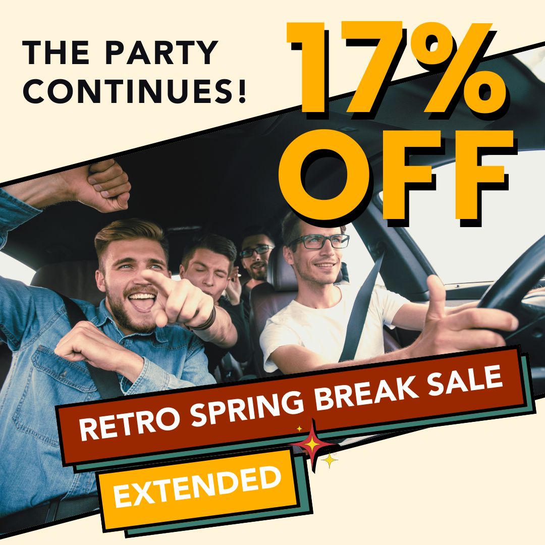 Missed the initial deadline? No worries, the party's still going! By popular demand, we've extended our Retro Spring Break Sale.

Now you have until March 31st to upgrade your car's sound system and save 17%.

Every journey deserves the perfect soundtrack, and with code SPRING17,