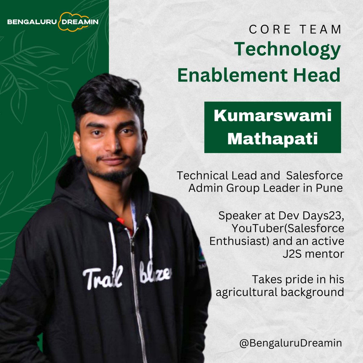 𝐌𝐞𝐞𝐭 @MathpatiKumar, 𝐎𝐮𝐫 𝐜𝐨𝐫𝐞 𝐭𝐞𝐚𝐦 𝐦𝐞𝐦𝐛𝐞𝐫 𝐚𝐧𝐝 𝐓𝐞𝐜𝐡𝐧𝐨𝐥𝐨𝐠𝐲 𝐄𝐧𝐚𝐛𝐥𝐞𝐦𝐞𝐧𝐭 𝐇𝐞𝐚𝐝! More details👇 linkedin.com/posts/bengalur… #BengaluruDreamin24 #Salesforce #blrsfhackathon