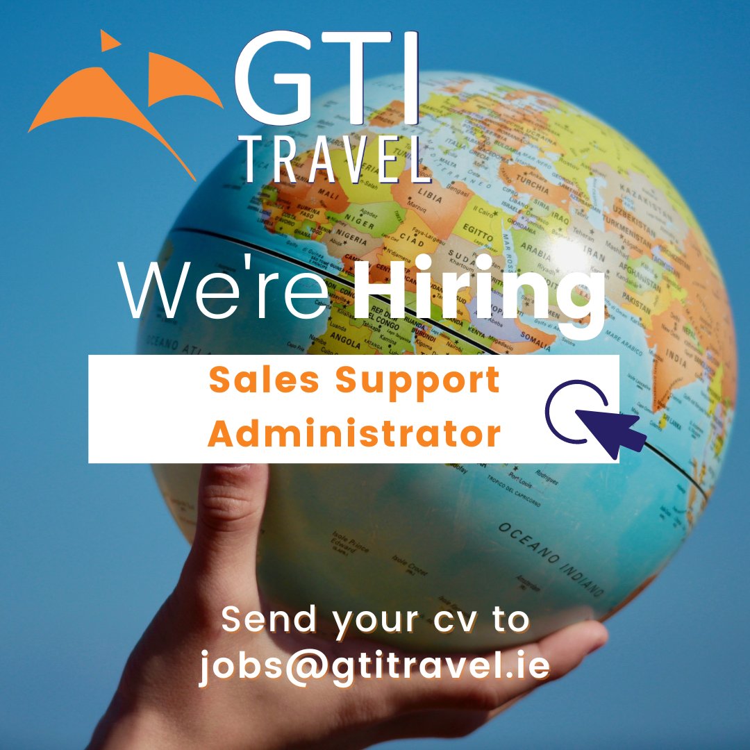 We're expanding our business in #Donabate and are looking to take someone on for our Commercial Operations Department. This full-time role is an administrative one and whereas travel experience would be an advantage, it isn't a necessity. gtitravel.ie/careers-with-g… jobs@gtitravel.ie