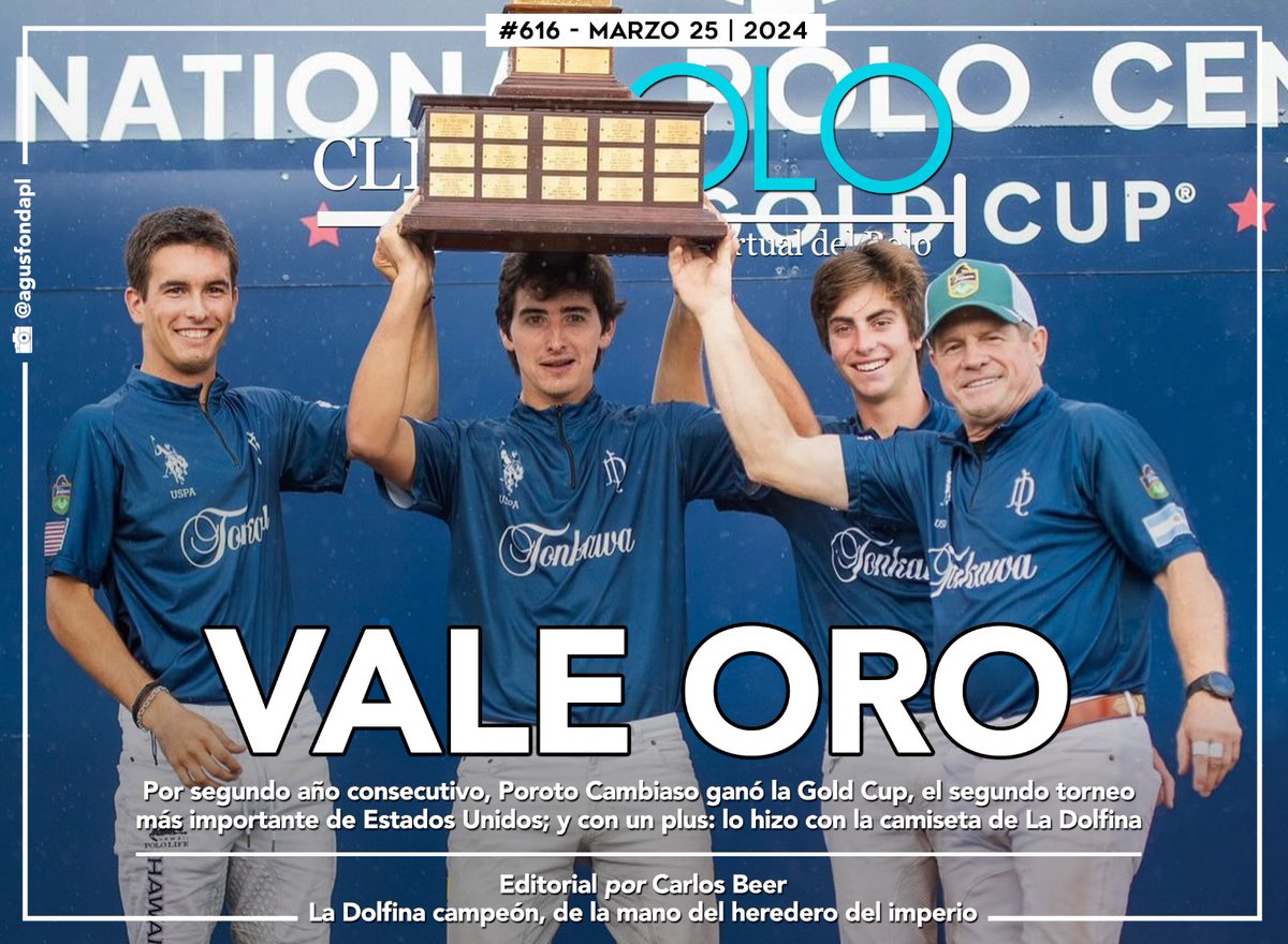 Revista CLICKPOLO 616!!  
Tapa: Poroto Cambiaso campeón con La Dolfina de la Gold Cup.  
Además, toda la actividad en Argentina, USA, Uruguay y mucho más.  
Click en clickpolo.com.ar

<a href="/LaDolfinaok/">La Dolfina</a> <a href="/ACambiasoOK/">Adolfito cambiaso</a> <a href="/horseandhoof/">Horse and Hoof</a> <a href="/PoloAssociation/">US Polo Association</a> <a href="/USPoloAssnUSA/">U.S. Polo Assn. USA</a> @globalpolotv