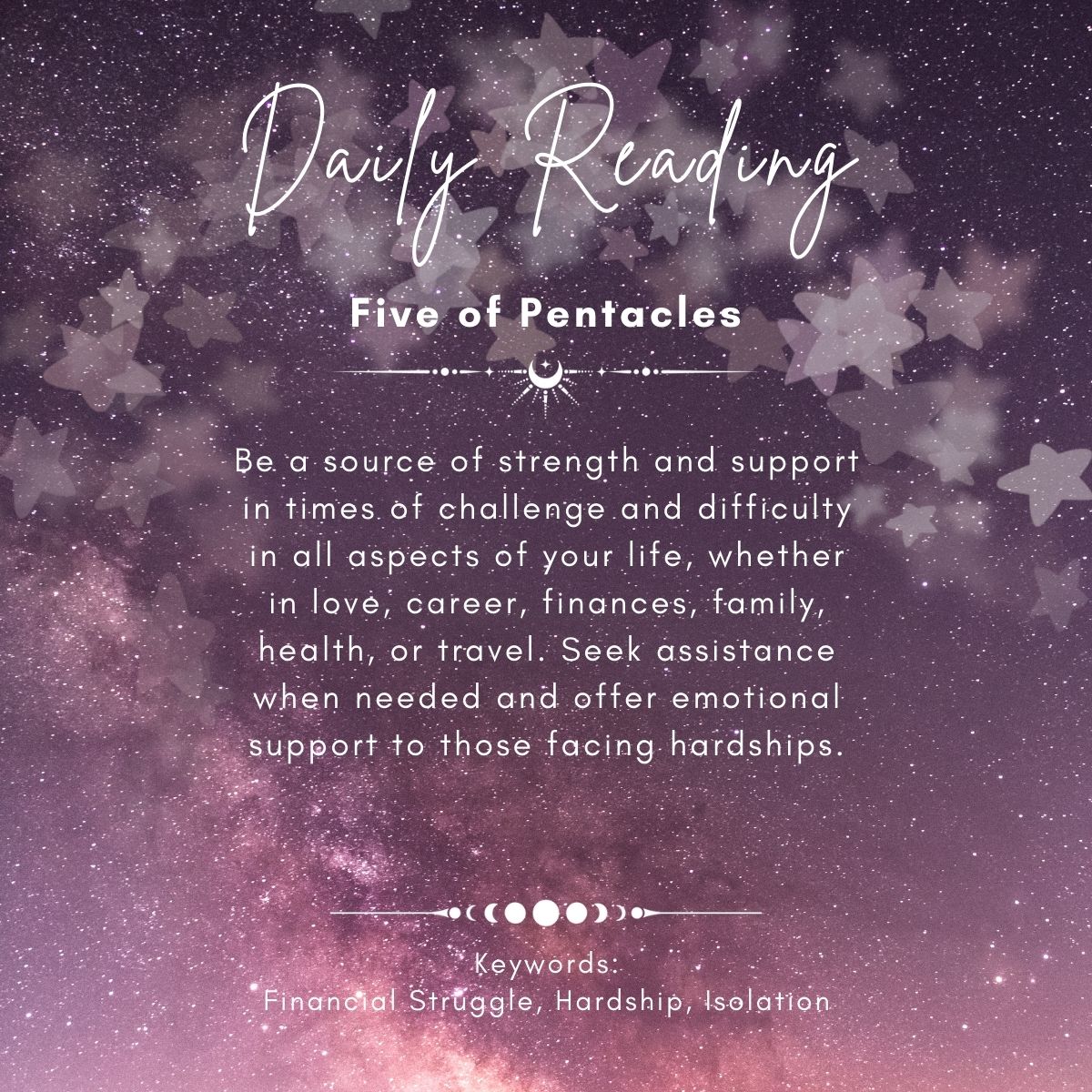 UniverseOfTarot's tweet image. ❄️ Five of Pentacles: Face financial challenges with resilience today. The Five of Pentacles suggests temporary setbacks. Seek support, and remember that brighter days are on the horizon. #FiveOfPentacles #Resilience #TarotDaily