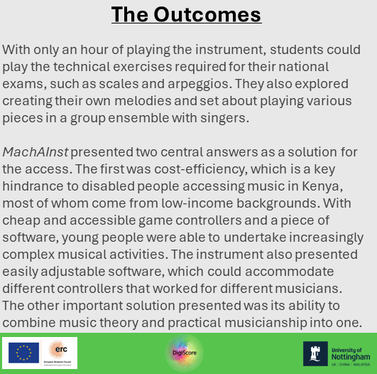 This project, creating Digital Scores for inclusive music education for disabled children in Kenya exceeded our expectations 🤩 Find out more about the super impactful case study MachAInst: tinyurl.com/mttum9xu #EU_Funded #inclusivemusic #musicmaking