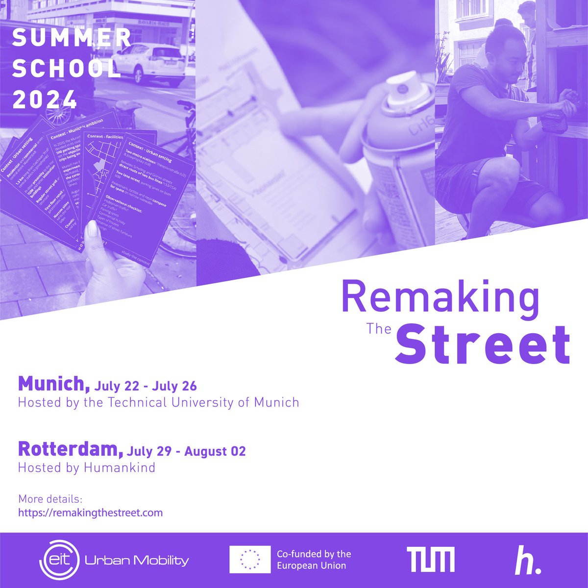 ✍️Early bird registration for #RemakingTheStreet #SummerSchool is open until April 15.

‼️Don´t miss it out this great program set up by @RGAccessibility @humankindcity @st_experiments @EITUrbanMob 

ℹ️ More info: remakingthestreet.com
