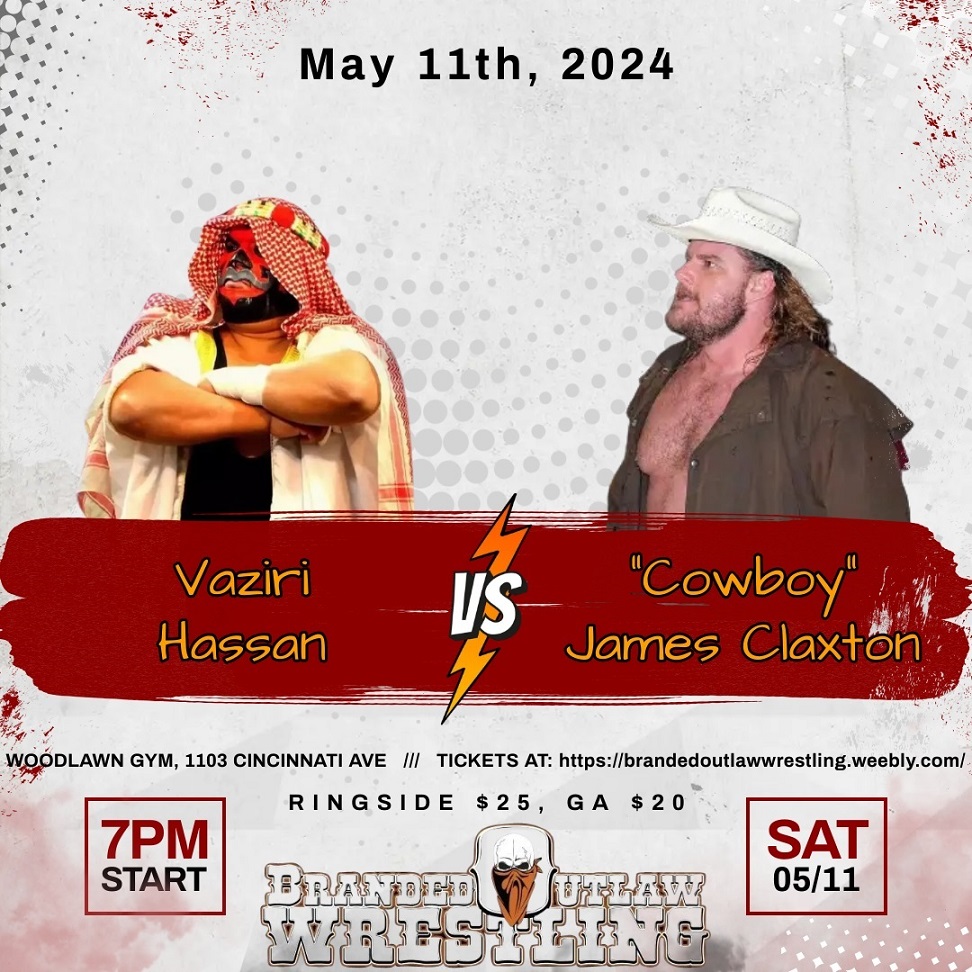 Next up is May 11th! Tickets available now at: brandedoutlawwrestling.weebly.com
