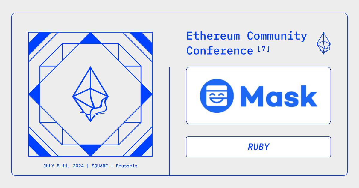 EthCC[7] is made possible by the generous support of our sponsors. Thank you @realMaskNetwork for supporting us this year as a RUBY sponsor! 🖤💛❤️ mask.io