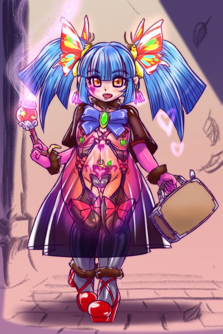 数年前に描いたきりお蔵入りしていたロr…改めひよこちゃん(on夜の街)を発掘 