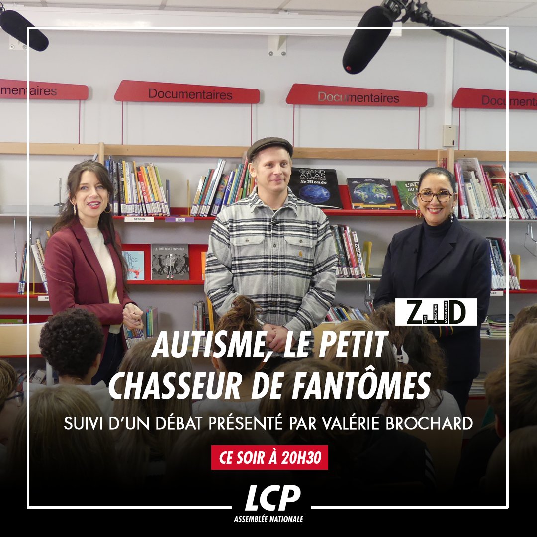 🔵 « Autisme, le petit chasseur de fantômes » de M.Mahut & Laurent Kouchner 👉 Suivi d'un débat présenté par @Val_Brochard avec : 🔹 Des élèves de 3e du collège Louis Pasteur à Morée (Loir-et-Cher) 🔹 @fadila_khattabi 🔹 Mickey Mahut ▶️ Tout de suite, #ZEDoc sur LCP @LeCLEMI