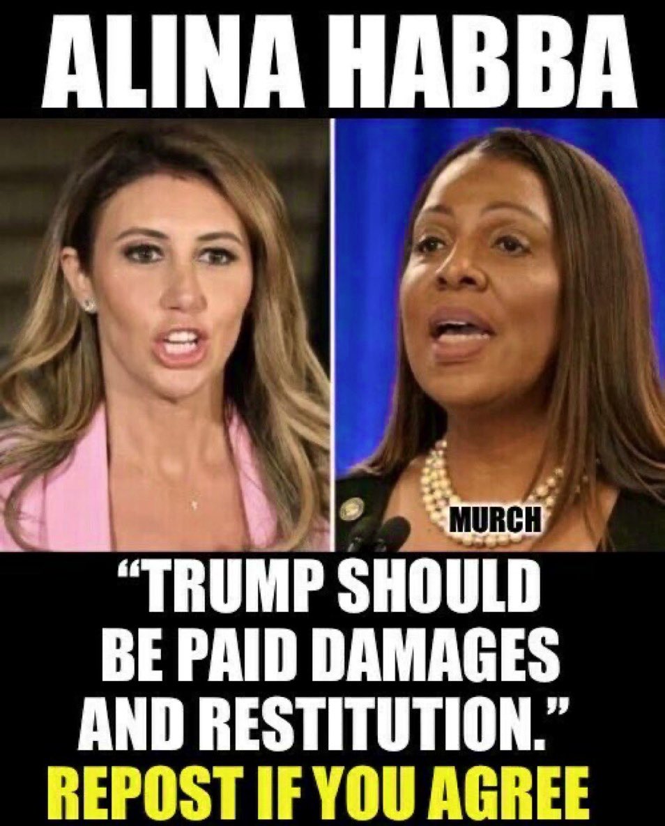 Who thinks Trump should sue Letitia James for defamation?🙋‍♂️ Take the battle to her!