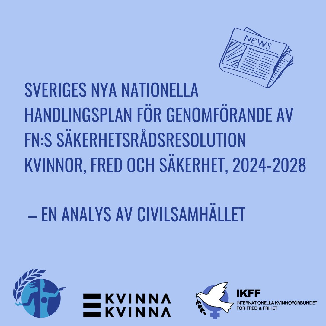 Tillsammans med @KvinnaKvinnaSWE och @ikff_sverige har vi analyserat och utvärderat Sveriges fjärde nationella handlingsplan för kvinnor, fred och säkerhet. Läs hela artikeln: operation1325.se/sveriges-nya-n… #kvinnorfredochsäkerhet #WPS #NAP #regeringen #UD