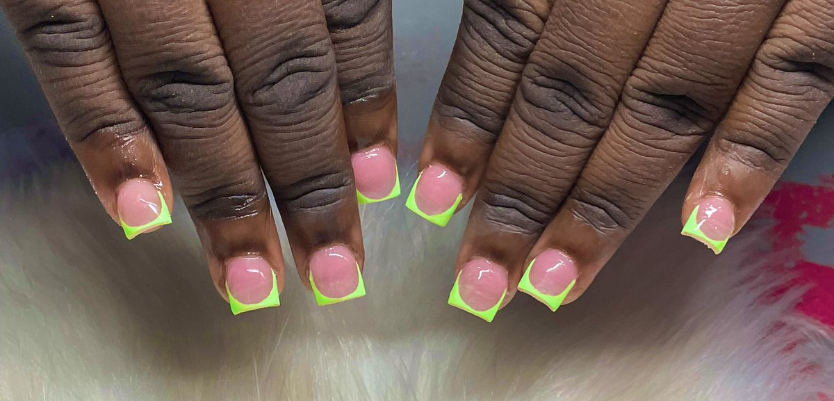 PGH nail tech 😻💚 Easter Green French Tips… I be forgetting I have a twitter😭