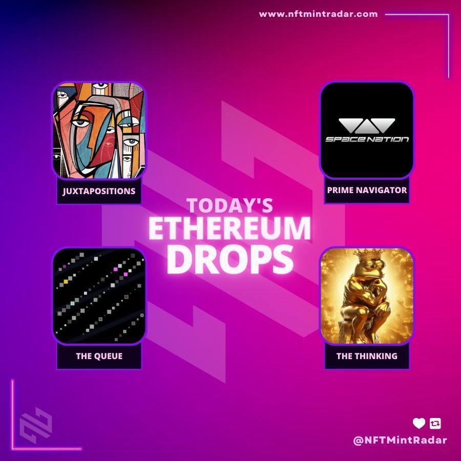 NFTMintRadar | Upcoming NFTs (@nftmintradar) on Twitter photo 🚀Don't miss out on the hottest Ethereum mints of the day!🚀
🗓26th Mar
🟣<a href="/soulcurryart/">SoulCurryArt | Ishita Banerjee</a> -0.006☰
🟣<a href="/SpaceNationOL/">Space Nation 🛸</a> -0.4☰
🟣<a href="/miragenesi/">miragenesi</a> -0.05☰
🟣<a href="/meta_flare/">METAFLARE</a> -0.041☰
#NFT #NFTs #NFTCommunity
Check it out now ⬇
buff.ly/4ay76nL 🚀Don't miss out on the hottest Ethereum mints of the day!🚀
🗓26th Mar
🟣<a href="/soulcurryart/">SoulCurryArt | Ishita Banerjee</a> -0.006☰
🟣<a href="/SpaceNationOL/">Space Nation 🛸</a> -0.4☰
🟣<a href="/miragenesi/">miragenesi</a> -0.05☰
🟣<a href="/meta_flare/">METAFLARE</a> -0.041☰
#NFT #NFTs #NFTCommunity
Check it out now ⬇
buff.ly/4ay76nL