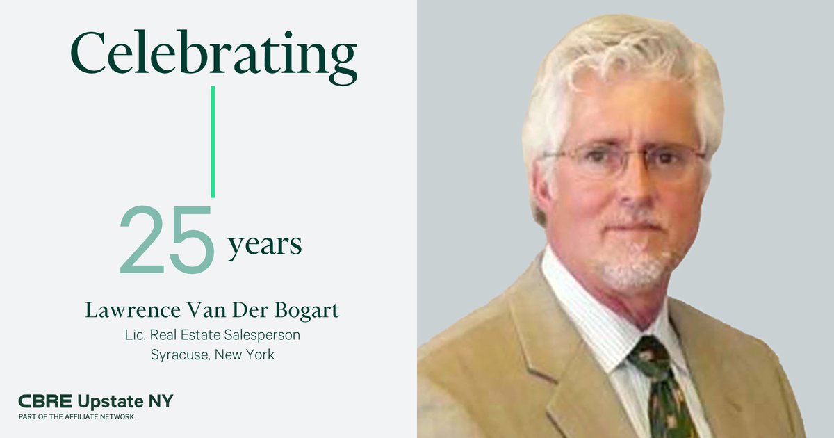 Congratulations to Lawrence Van Der Bogart as he celebrates his silver anniversary with our Syracuse office!