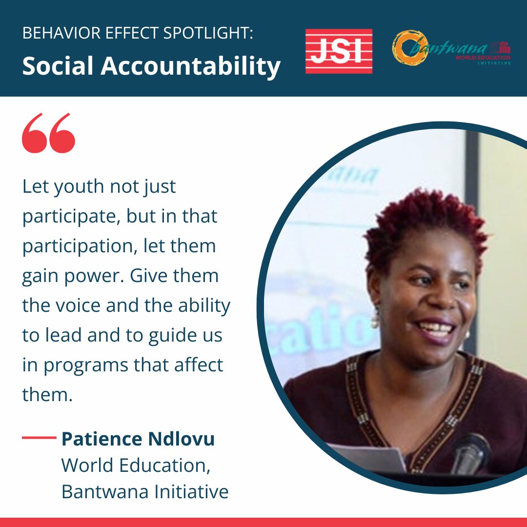 Last month, our Behavior Effect livecast brought together incredible speakers from @BantwanaZim, @GirlEffect, @UNICEF, and @WorldEd to discuss the power of social accountability. Watch the recording! rb.gy/f5bslm #socialandbehaviorchange