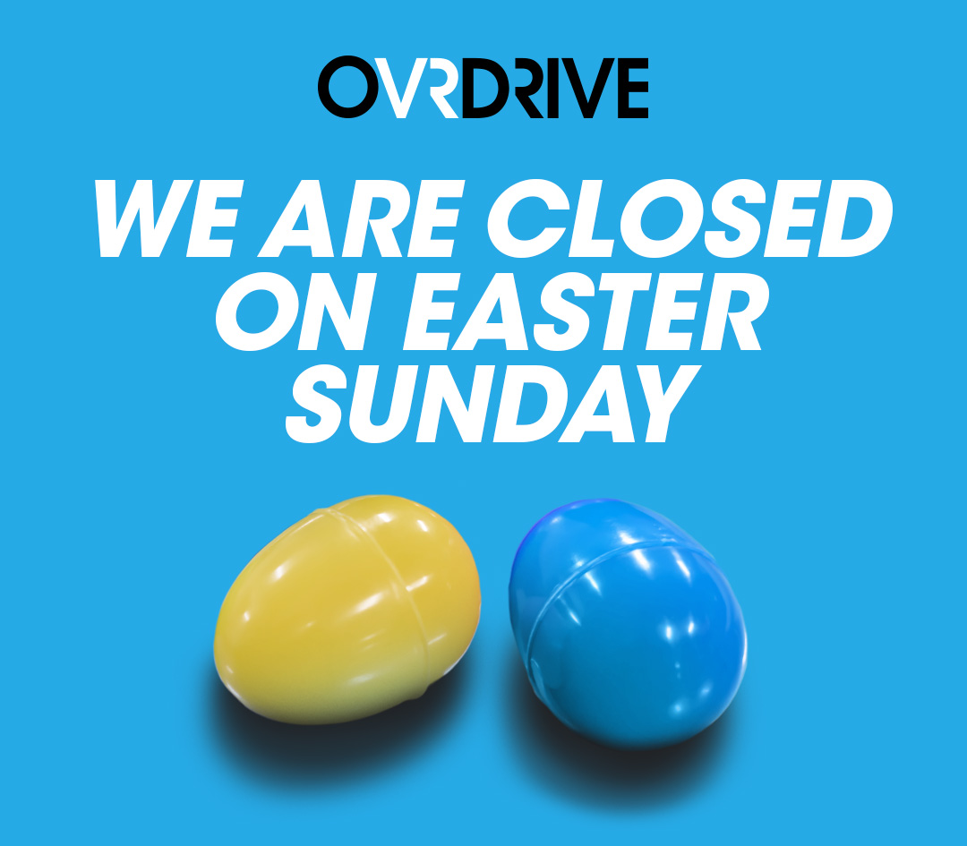 🚨 Heads-up, PEEPS! 😜

Just a quick note that OVRDRIVE will be closed this Easter Sunday, March 31. Have an egg-cellent Easter, and we'll catch you on the flip side for more heart-pounding fun!🐣🐇

#EasterClosure #ThrillSeekers #OVRDRIVEFun