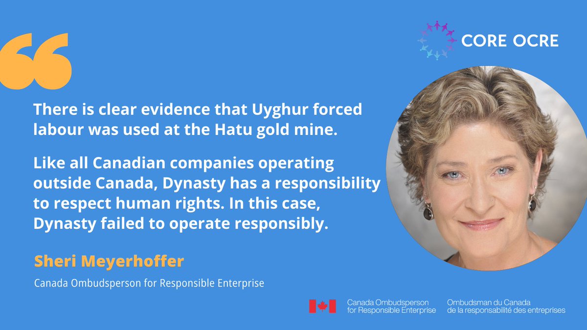 In its first final report on the investigation into the activities of Dynasty Gold Corporation, the CORE concluded that a human rights abuse occurred and made several recommendations to Dynasty as a result. Read the report at:ow.ly/HHsY50R27uy