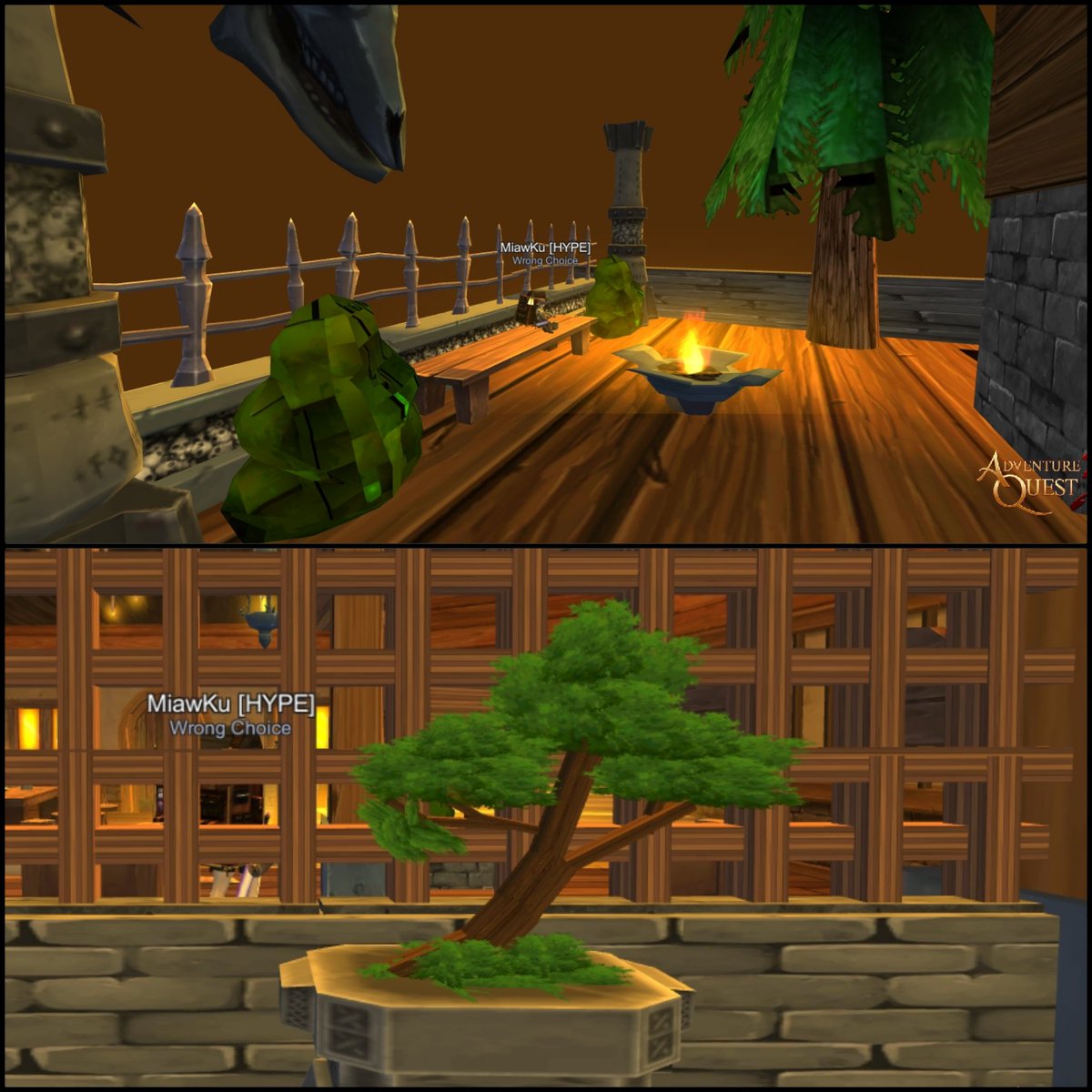 😌😌My house.. 🏠🌲🌳 Still working.. But I like this.. 😆😆 I like my bonsai.. 🥺🌳 And I really want flowers for decorating. 🙃🙃 Visit public : Pixie Hollow #aq3d #hypebeastguild