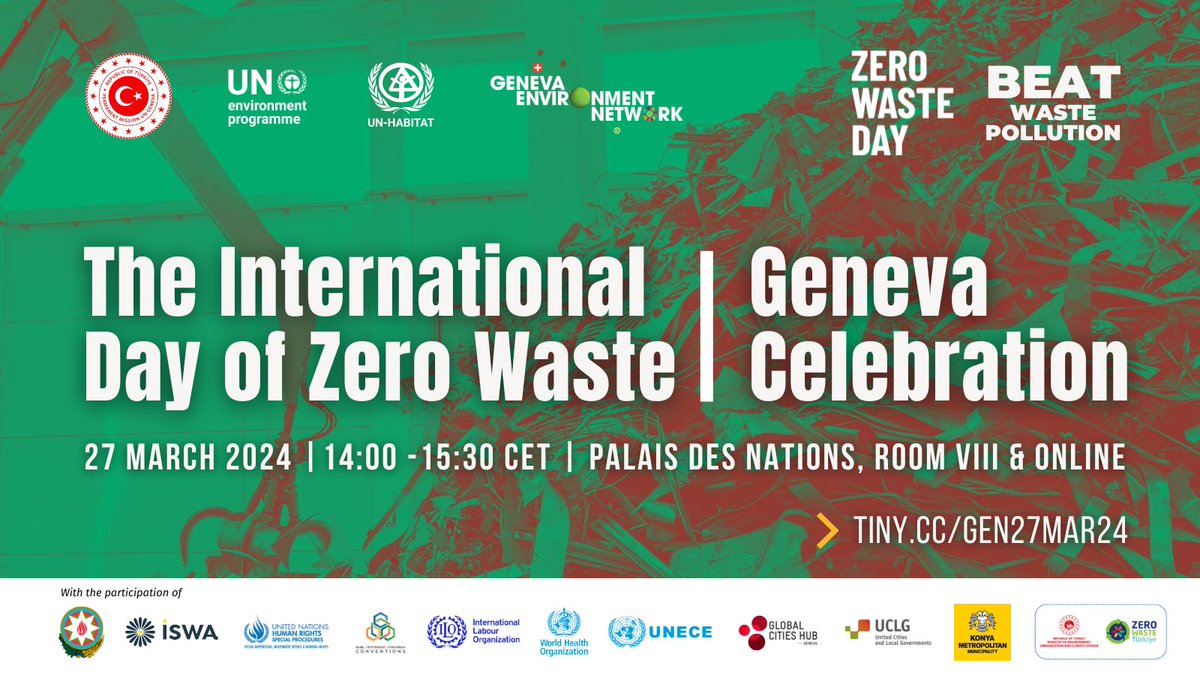Waste pollution threatens human #health & aggravates the #TriplePlanetaryCrisis. Join the #GENeva celebration of International #ZeroWasteDay highlighting why we must embrace a #ZeroWaste approach to address the pollution crisis. 📅 27 March, 14:00 CET ▶️ tiny.cc/GEN27Mar24