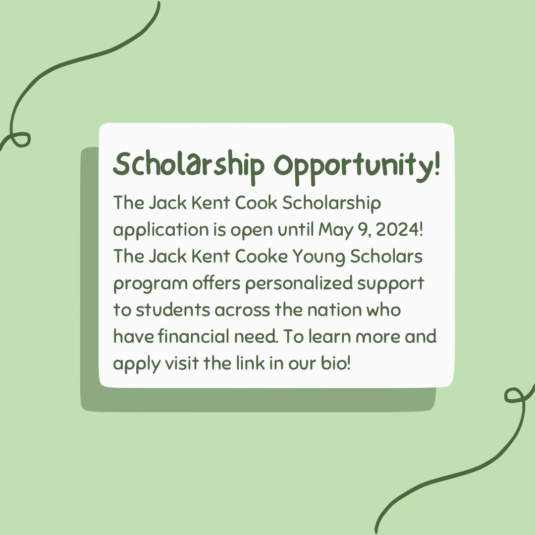 The Cooke Young Scholars program is accepting applications! To learn more or apply, please click the link in our bio!