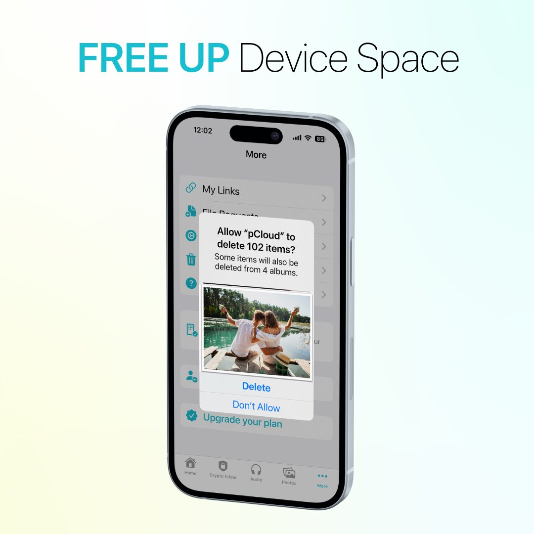 🚀 How to save space on your phone? 💾 Tired of always running out of space on your mobile device? pCloud's Automatic Upload is your solution for photos and videos. 📱💾 🚀 Free Up Space Easily: After uploading, select 'Free up device space' to clear the device's space.