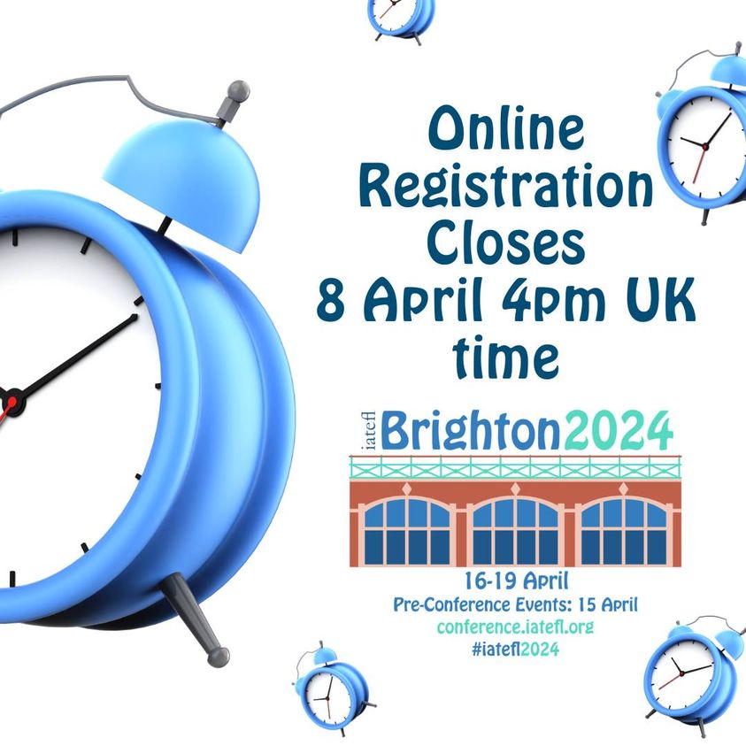 Join  us online!: IATEFL ReSIG/LTSIG Pre-Conference event, Brighton 2024,  featuring plenary talks by Nicky Hockly, Graham Stantley, and Hary Kuchah, among others. Don't miss out!

iatefl.org/civicrm/event/…