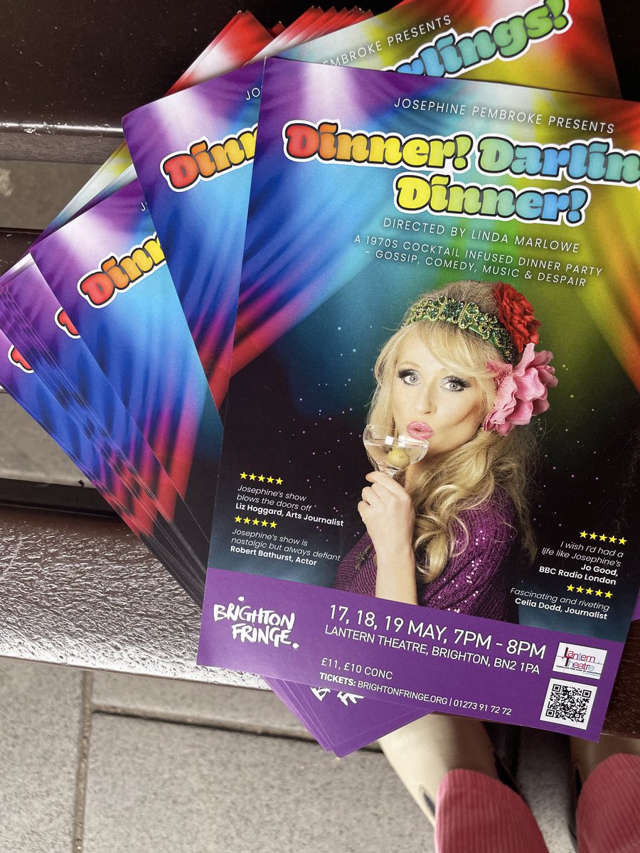 Flyers have arrived for my #musicalcomedy Dinner! Darings! Dinner! ⁦<a href="/brightonfringe/">Brighton Fringe</a>⁩ ⁦<a href="/lanterntheatreb/">Lantern Theatre BTN</a>⁩ May 16 17 18 #brightonfringe24 #musicaltheatre