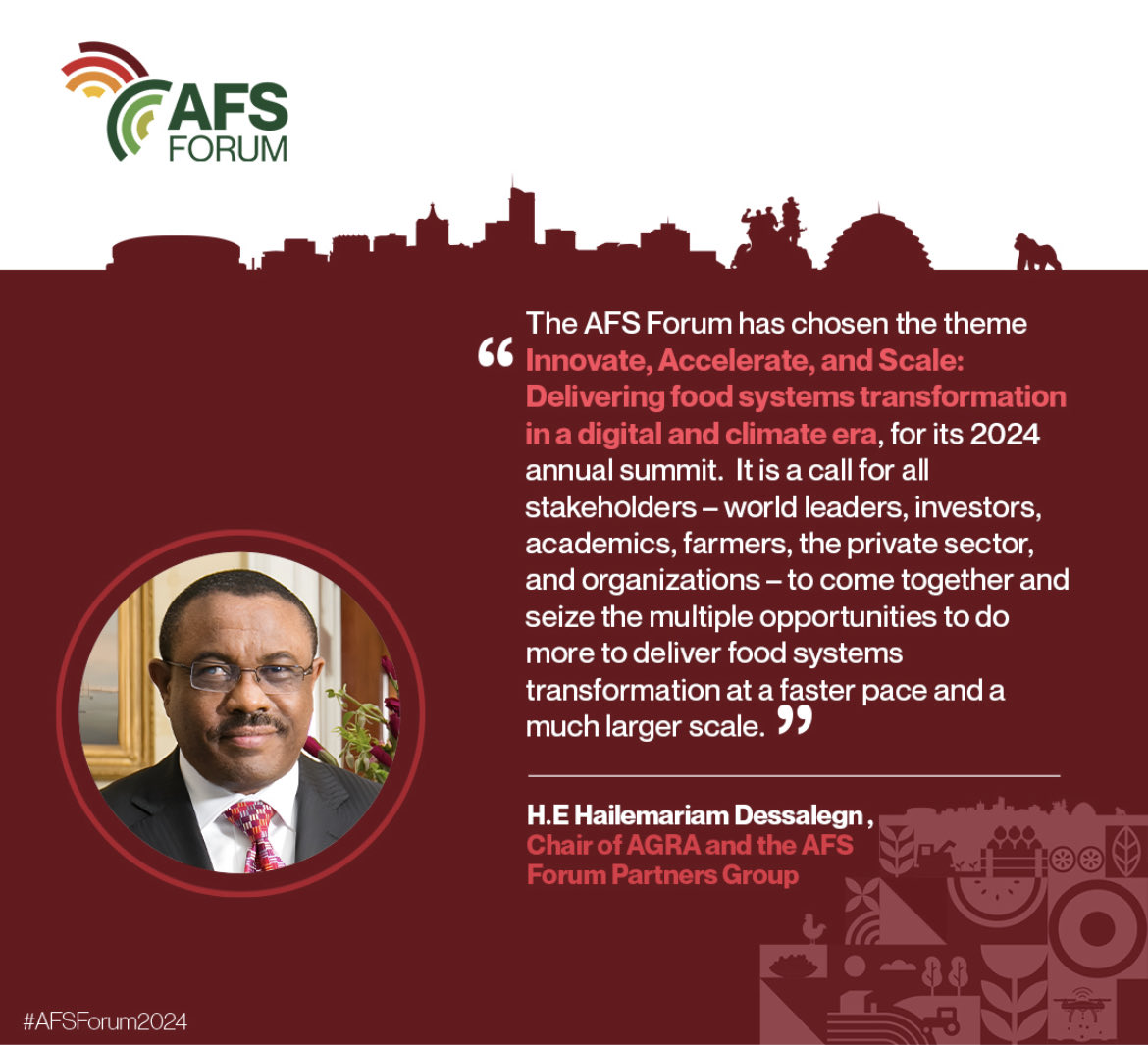 Excited to join ⁦today’s #AFSForum2024 launch in Kigali! All partners working to improve ⁦#FoodSystems &⁩ #climateaction in Africa, make sure to join & #VisitRwanda Sept 3-6! ⁦@RDBrwanda⁩ ⁦@RwandaAgri⁩ ⁦⁦⁦⁦@AGRA_Africa⁩ ⁦⁦@USAIDAfrica⁩