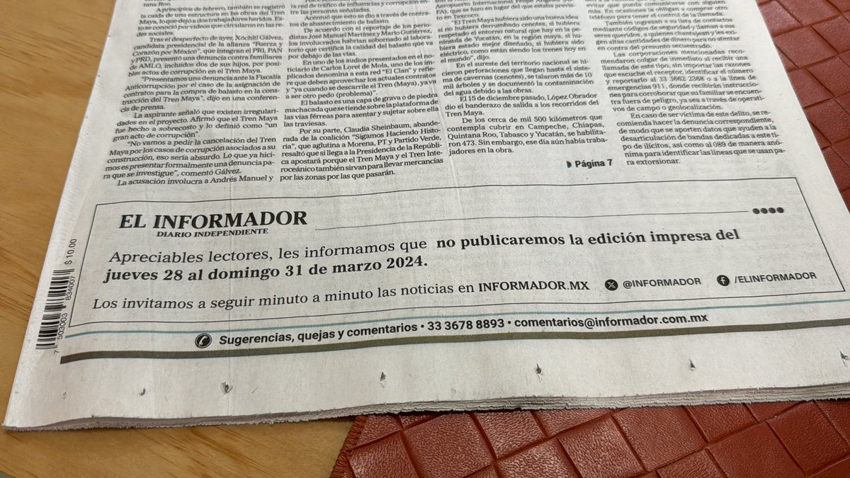 tostache's tweet photo. Nos van a bonificar los días que no nos llegue el periódico impreso ? @informador https://t.co/sJsFPltmj7