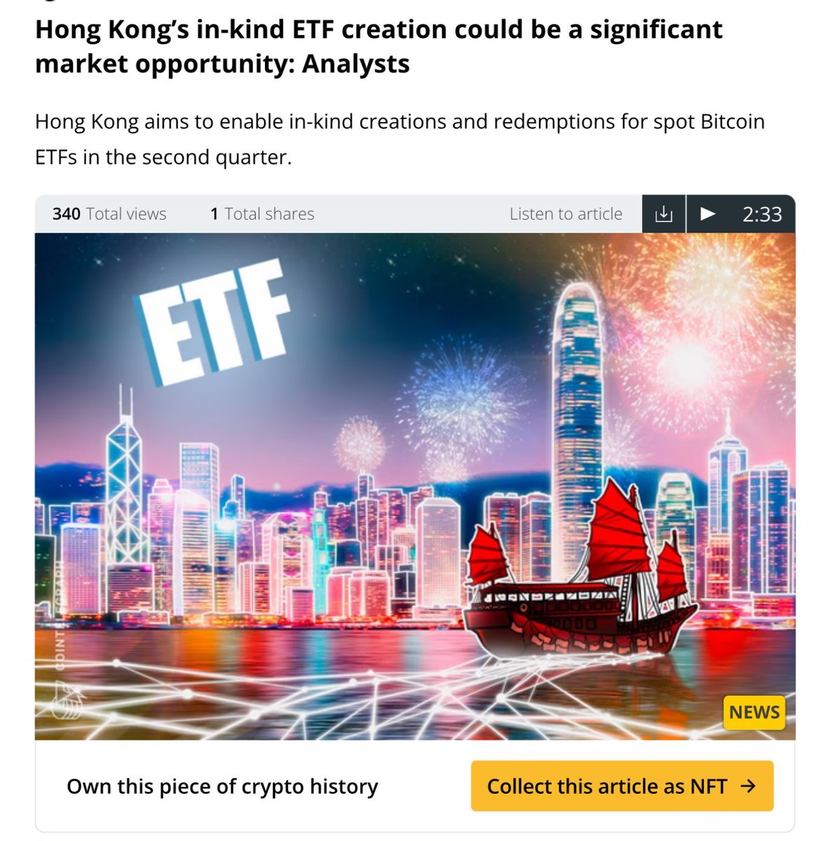 CKwok_HK's tweet image. 香港預期第二季推出現交割的比特幣ETF.