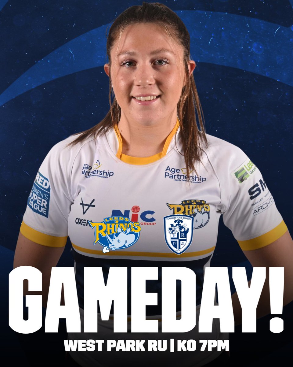 leedsrhinos's tweet photo. It's GAMEDAY for our Women's Under-19s 👏
🆚 @FevRoversWomen U19s
📍 @WplRufc 
⏰ KO  7pm
🎟️ Cash donations to @RugbyLeeds 

Good luck to Matty Bullough and our Rhinos!
#LeedsRhinosWRL | #TeamRhinos https://t.co/JFXKd0MGRI