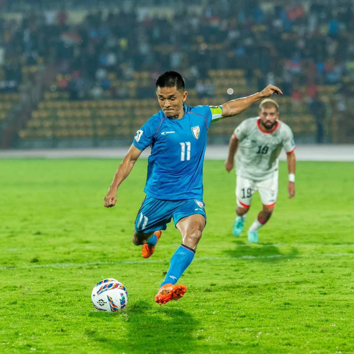 Sunil chhetri scored on his 150th national appearance 🇮🇳

Let's gooooooo my captain 
#INDvsAFG  #BlueTigers