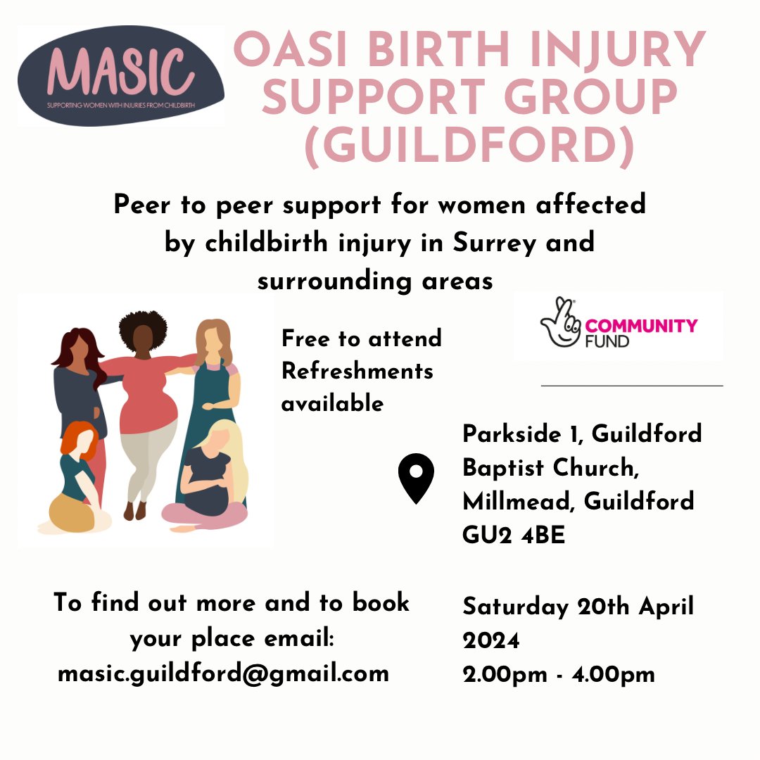 Are you looking for a birth injury support group? 💚 Open to all in Surrey, Berkshire and Hampshire and surrounding areas. Next meeting Saturday 20th April at 2pm. * If you are interested in attending please email Jo at: masic.guildford@gmail.com *