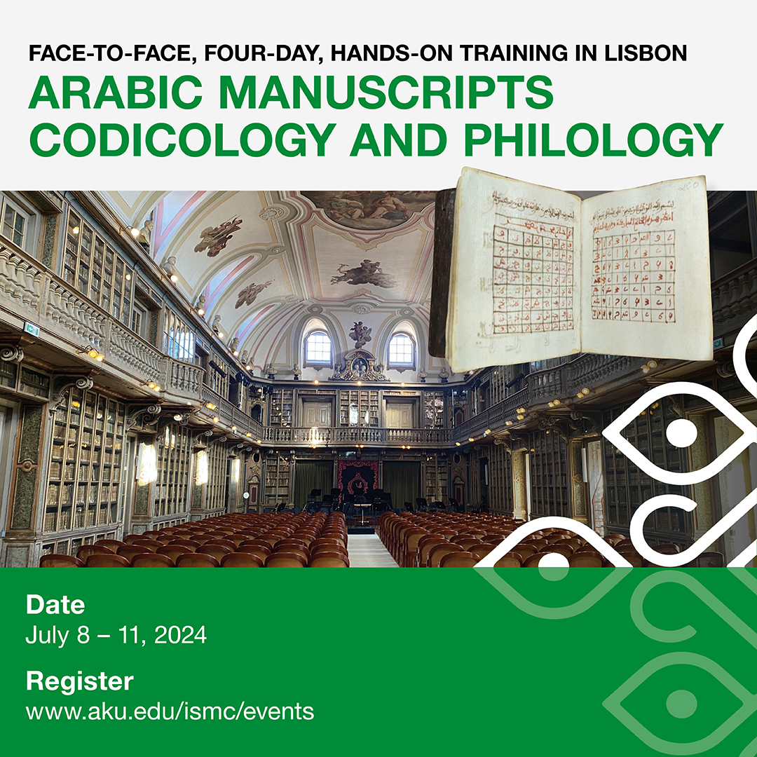 Lisbon course coming! join us to delve into the #Arabic #manuscript collections of the @acadcienciaslx Looking forward very much to working together with @DrWalidGhali and @CellardEleonore @AKUISMC @ErcRutter #codicology #paleography #HistSci #مخطوطات