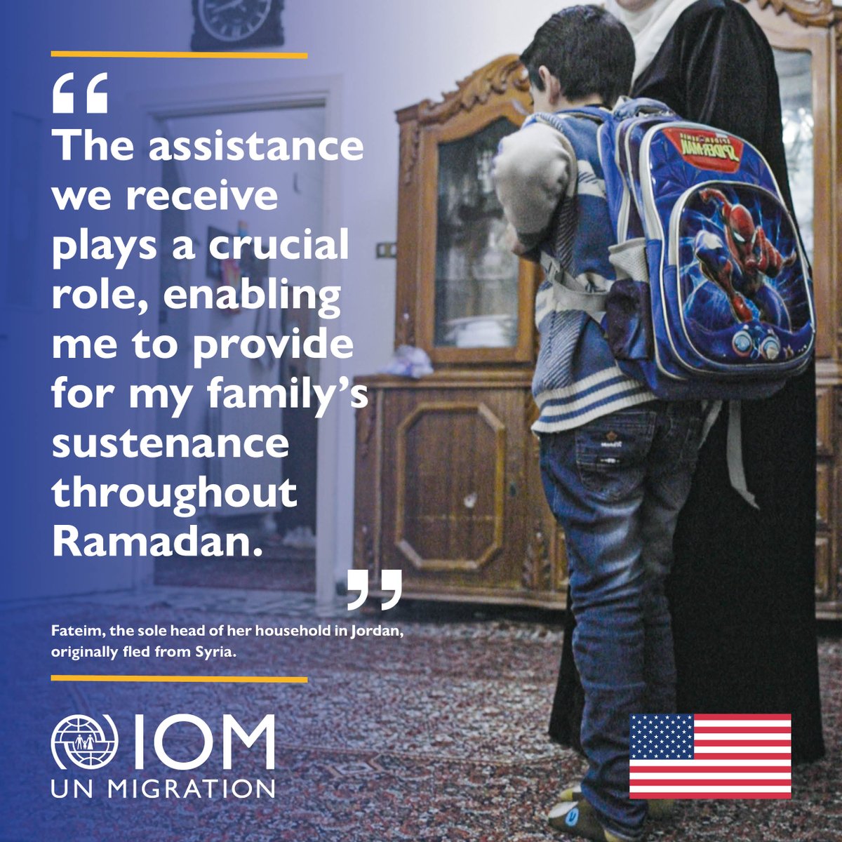 Fateim is a Syrian refugee in Jordan and a single parent. To support her family during the month of Ramadan she received vital cash assistance from @StatePRM through IOM’s Multi-Purpose Cash Assistance and One-time Winter Cash Assistance Programmes.