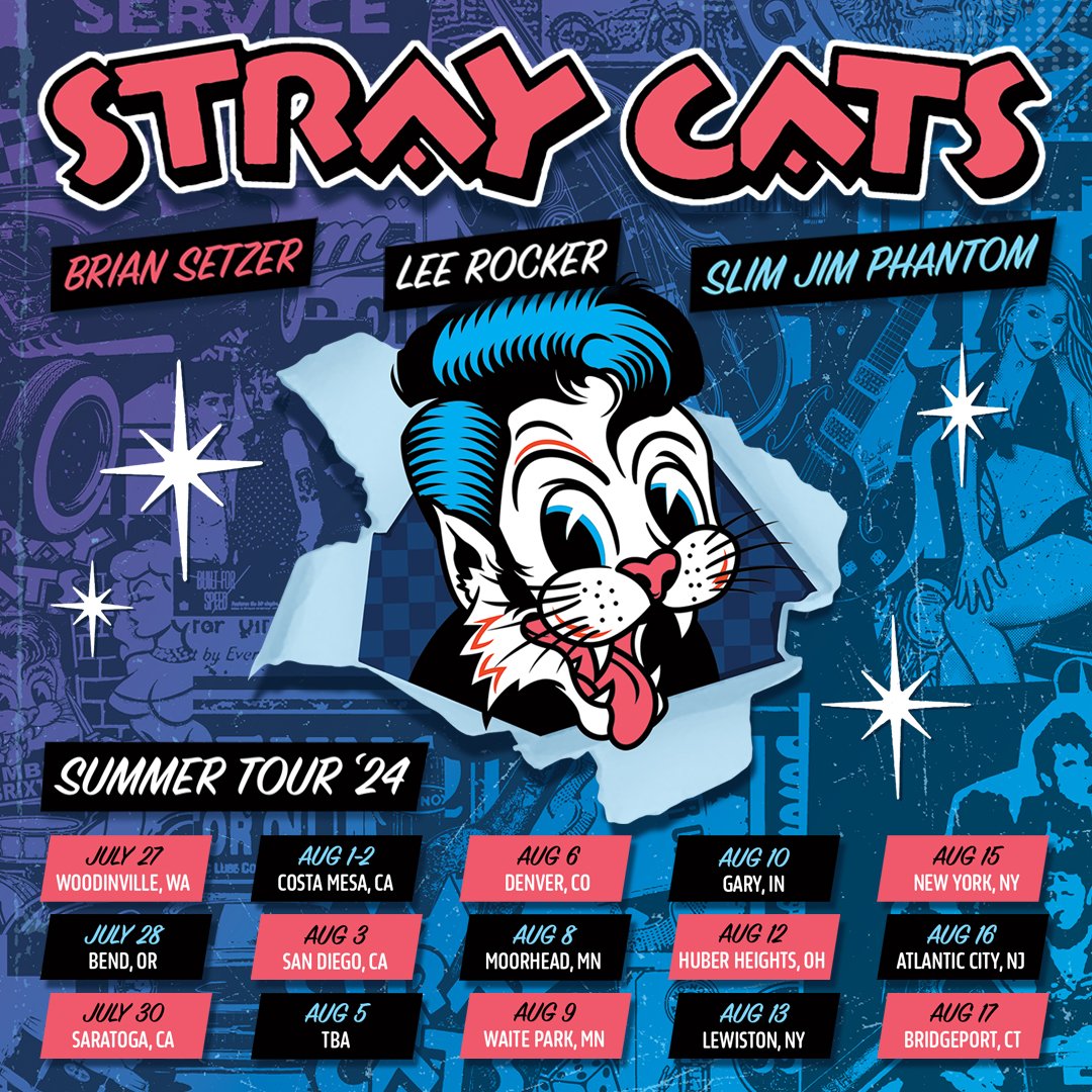 🎸STRAY CATS ARE HITTING THE ROAD FOR A SUMMER 2024 TOUR 🎸 Fan club presale kicks off this Wednesday, March 27th at 10am local. Sign up for the newsletter at straycats.com (link in bio) to get early access. General on sale is this Friday, March 29th at 10am local