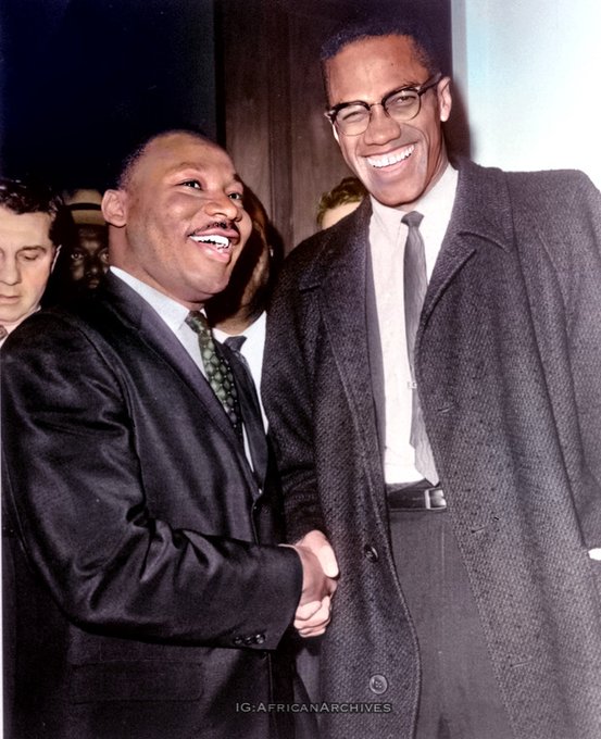 AfricanArchives's tweet image. On this day in 1964, Martin Luther King Jr. and Malcolm X, met for the first time, while attending a Senate debate on the Civil Rights Act.