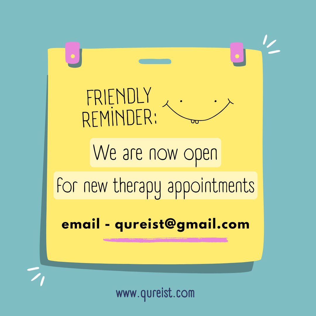 qureist's tweet photo. We currently now open with a few new online therapy appointment slots.
Please feel free to write to us for more information - qureist@gmail.com https://t.co/SAzjNrh1IQ