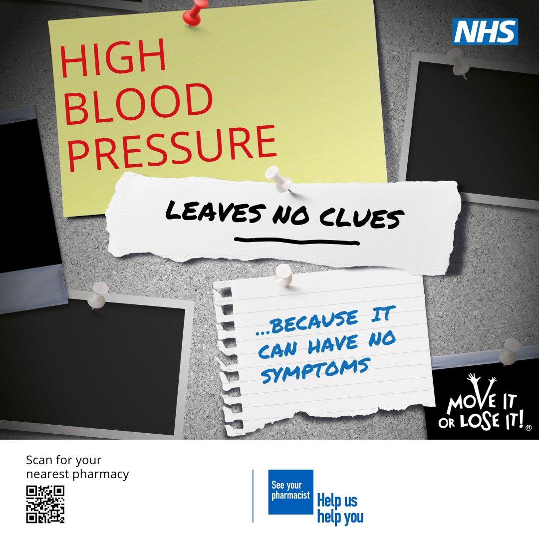 4.2 million adults in England don’t know they have high blood pressure. It can pose significant health risks but is highly treatable. If you’re aged 40+, click here: qrco.de/benI0T to find a local pharmacy offering a free blood pressure check, without needing to book.