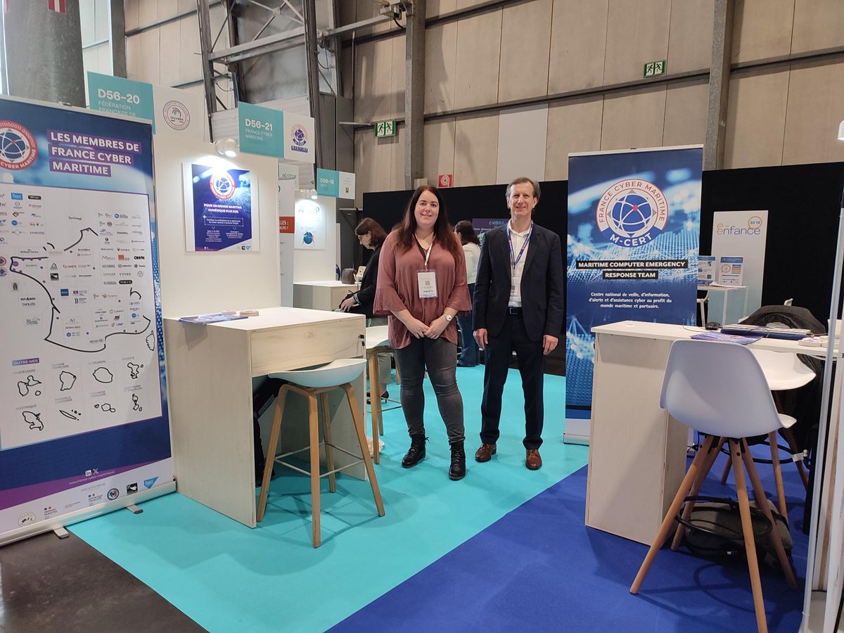 En direct du @FIC_eu ! Retrouvez-nous sur le stand 🟣D56-21 🟣 pour discuter cybersécurité maritime et portuaire. Vous pourrez également rencontrer les analystes du @M_CERT_FR sur le stand 🔵 D56-6 🔵. A tout de suite !