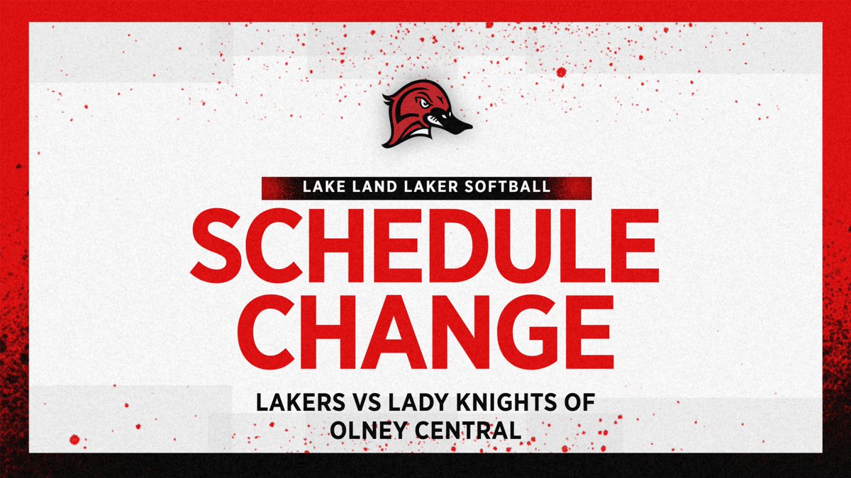LLCAthletics's tweet photo. Schedule change for @land_softball as today's game at Olney Central is moved to tomorrow @ 2:00pm.

Lakers game vs SWIC that was scheduled for tomorrow has been moved to April 22nd at Laker Softball Field. 

#OneFlock #LakerUp #PlayToWin https://t.co/yX1BI0ZYFb