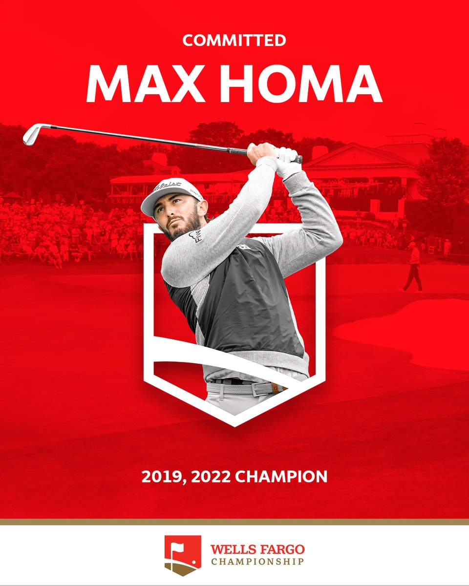 Two-time Champion, @Maxhoma returns for more 😎 With 5 past champs committed, including 4 in the current Top 10 of the OWGR, the field is heating up🔥 Lock in your tickets today to see the excitement unfold in just over 40 days! #SeeYouThere #WellsFargoChampionship