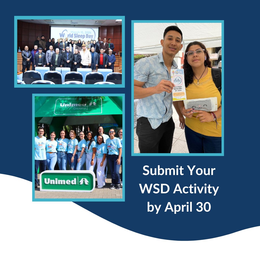 Submit your World Sleep Day activity by April 30, 2024 to be considered for awards! Be sure to checkout awareness activities around the world: worldsleepday.org/activities/alp… Learn about WSD awards: worldsleepday.org/activities/act… worldsleepday.org/liborio-parrin… Submit: worldsleepday.org/submit-your-ac…