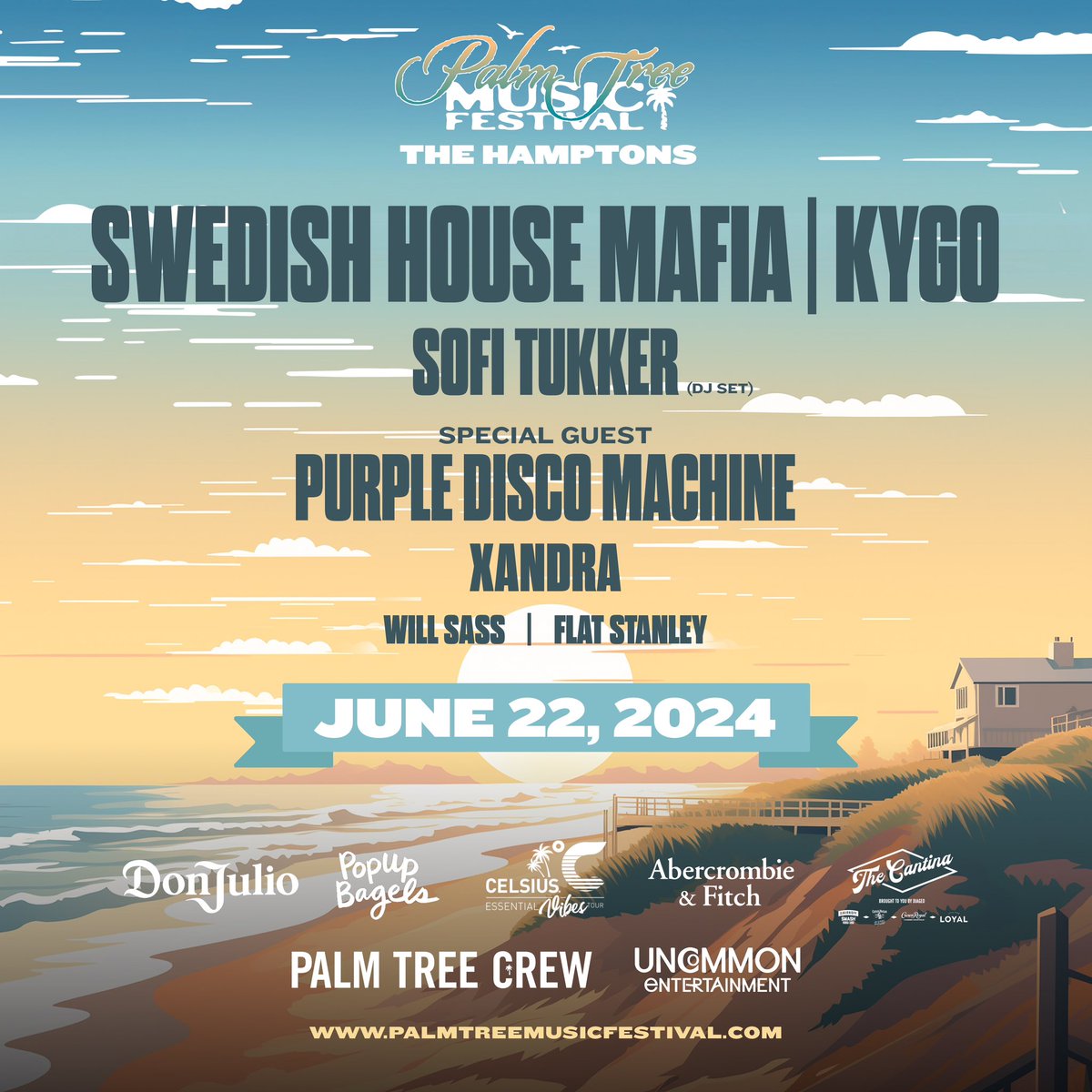 4 Years Strong! Palm Tree Festival is RETURNING to the Hamptons on June 22nd, 2024 with this stacked line up 👇 Sign up for the pre-sale here: palmtreemusicfestival.com/hamptons-sign-…