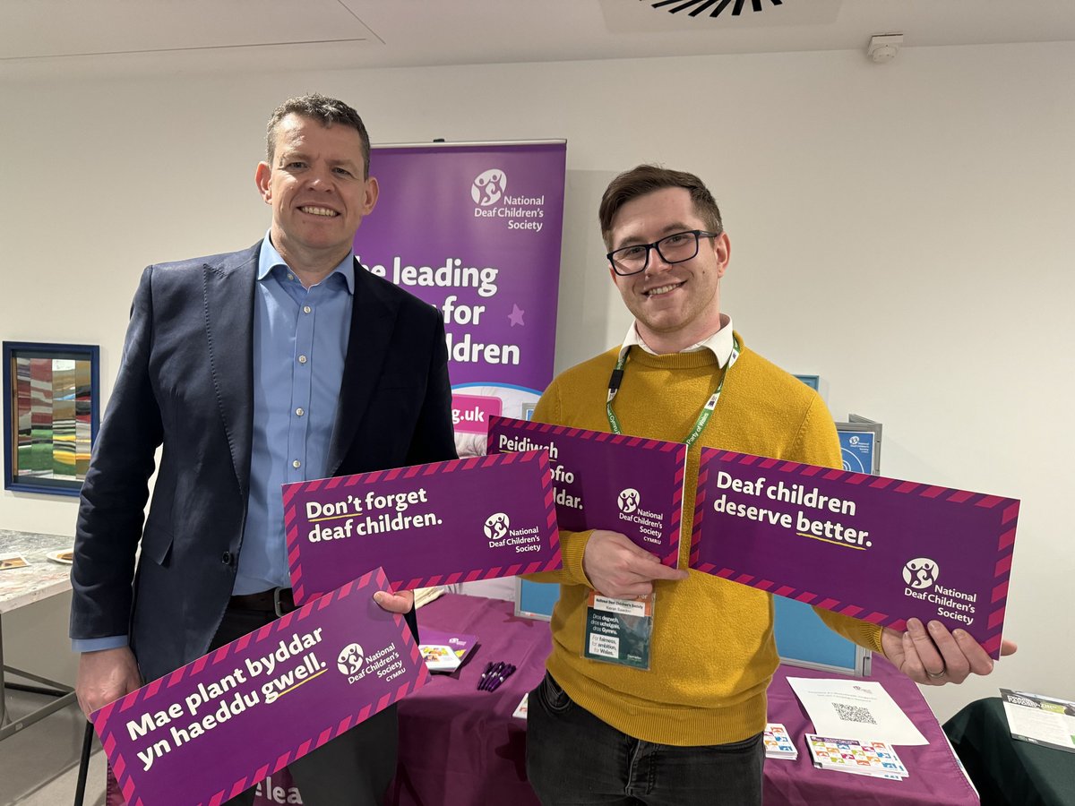 Diolch yn fawr iawn i @PlaidCymru leader @RhunapIorwerth for talking to us about the current issues facing #deaf children and young people across Wales. #Plaid24