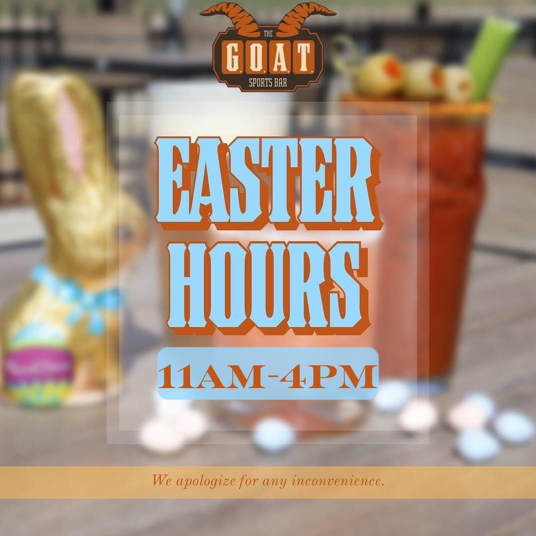 Join us for Easter here at the GOAT with your favorite peeps! 🐣 🥚 💐 We're open on Easter Sunday from 11am to 4pm. 
#EasterCelebration #GreeleyEvents #EasterFeast