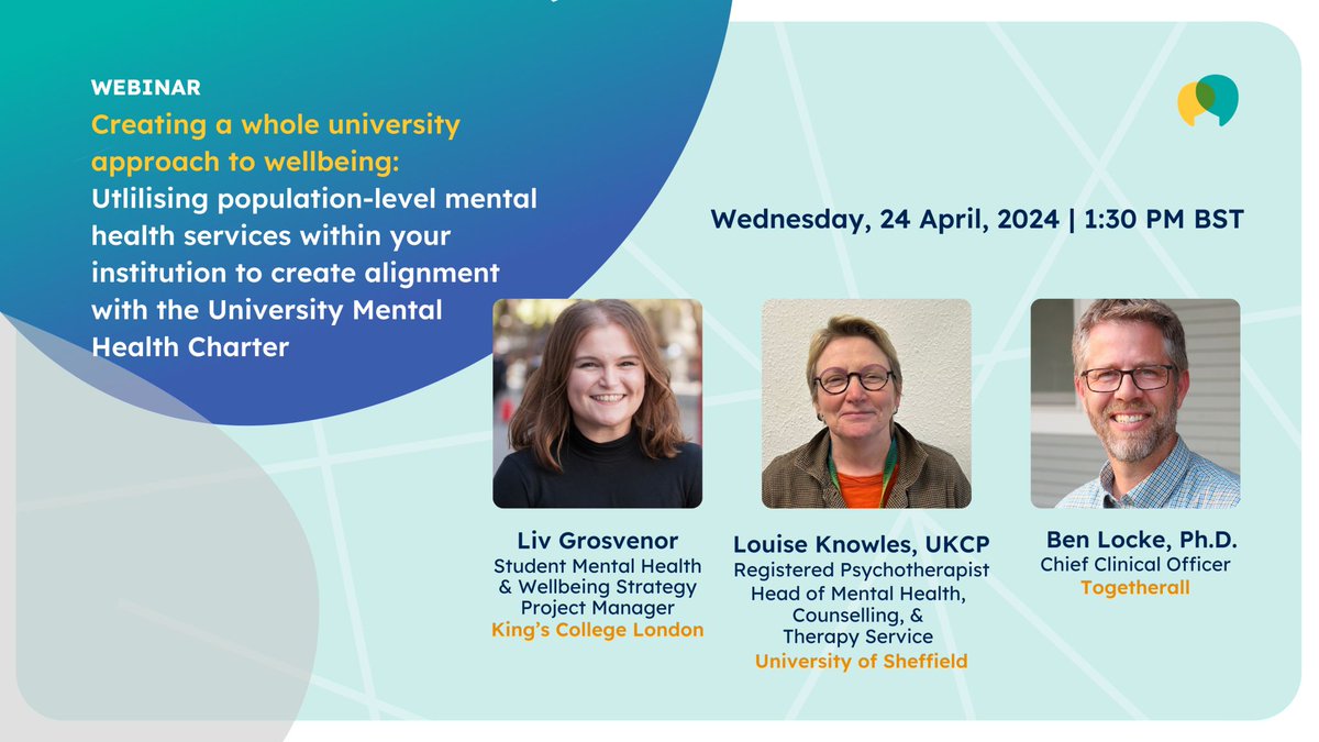 ⚡ UPCOMING WEBINAR ⚡ Join us on 24 April at 1:30 pm BST to explore how #digitalpeersupport, a population-level service, meets the criteria for the UMHC’s four core principles: learn, support, work, live. @KingsCollegeLon @sheffielduni @drlocke 👉: bit.ly/4ajJNgz