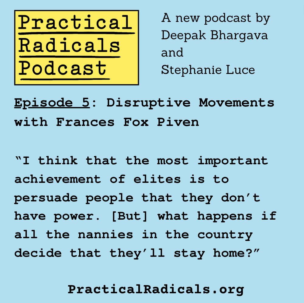 Listen to Frances Fox Piven discuss disruption and resistance on the latest episode of the Practical Radicals podcast.