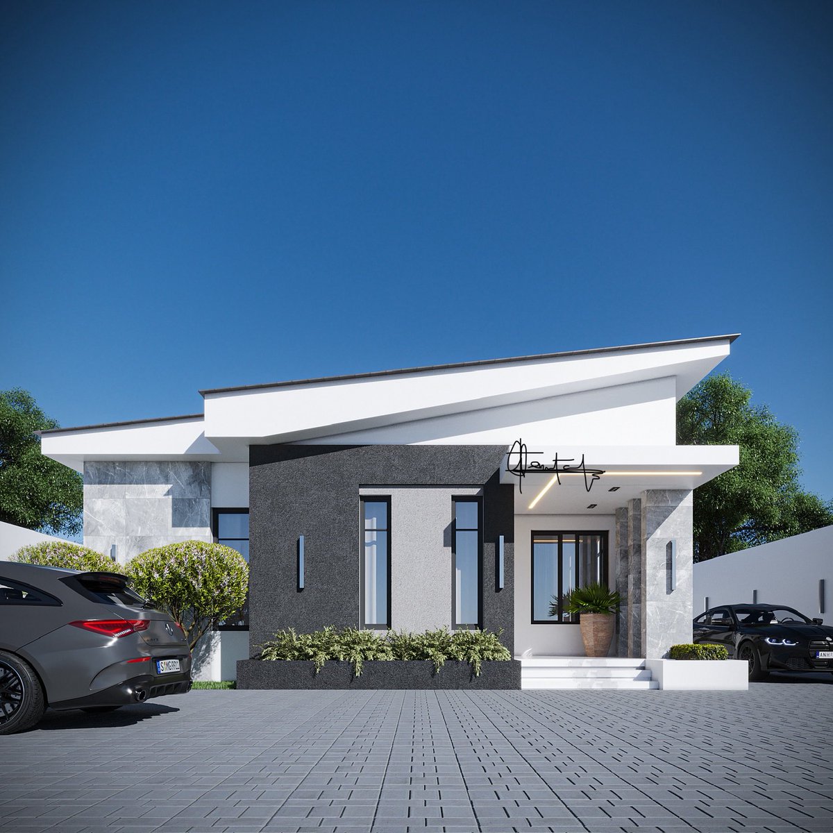 temitoayoo's tweet photo. A photorealistic rendering of a three bedroom semi-detached home design; all en-suite.

Land size: A plot plus. https://t.co/44ySdvAdS0