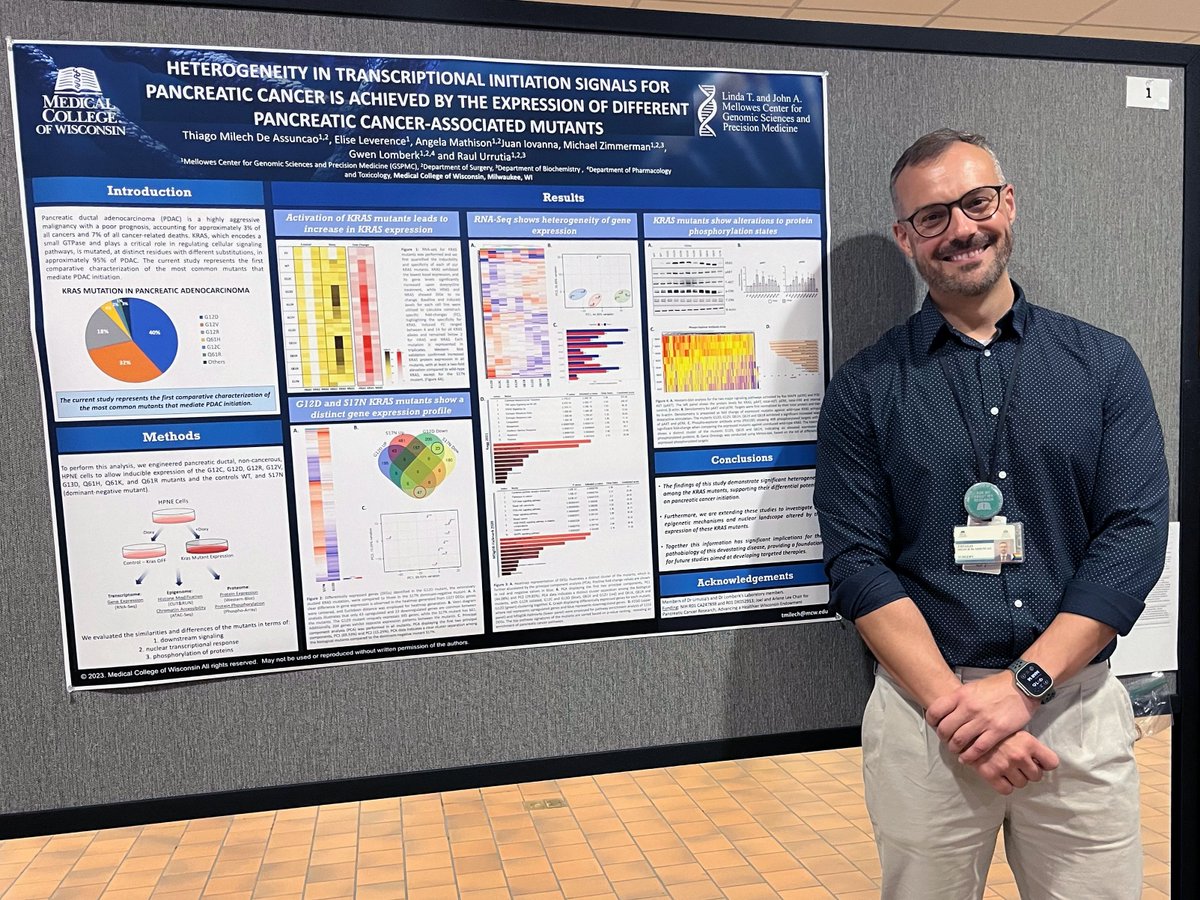 Thiago Milech De Assuncao, MS was the Top Scoring Staff Poster at @MCW_Research Research Day! Congratulations! 👏 @mellowescenter @precision_ru @GLomberk